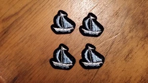LOTE DE 4 APLIQUES VINTAGE AZUL NEGRO VELERO NÁUTICO EMBARCACIÓN ENVÍO GRATUITO - Imagen 1 de 2