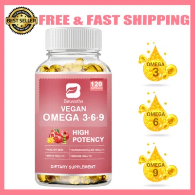 Healthy Care Omega 3-6-9 120 Cápsulas-Suporte Cérebro, Pele, Saúde Imune Não-OGM - Imagem 1 de 4