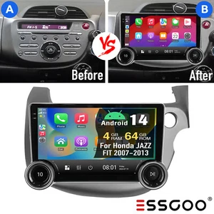 10" Android 14 Car Stereo 4G+64G For Honda JAZZ FIT 2007-2013 GPS WIFI Head Unit - Picture 1 of 12