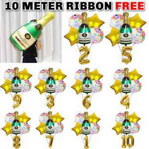 40 Zoll Champagnerflasche Alter Set Folie Ballon groß Helium Hochzeit Geburtstag Party UK - Bild 1 von 25