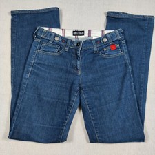 Emporio Armani Womens Simin T S.P.A. Bootcut Jeans sz 40 Dark Wash Stretch Denim