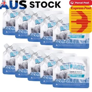 10Pcs Reusable Ice Pack Up To 48 Hours Gel Water Filled Ice Pack for Lunch Boxes - Picture 1 of 12