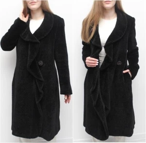 Women's MAX MARA RARE Long Alpaca Wool Teddy Coat Overcoat US8 S-M ITALY - Picture 1 of 16