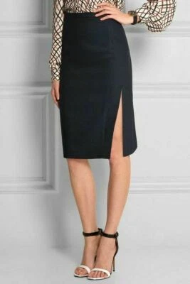 $695 NEW Altuzarra FAUN Skirt Black Pencil Slit Front Below Knee 40 - Image 1 of 4