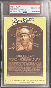 Cartolina Targa HOF Oro Firmata Jim Kaat Gemelli Gialli NYY PSA/DNA Auto Gemma 10 - Foto 1 di 2