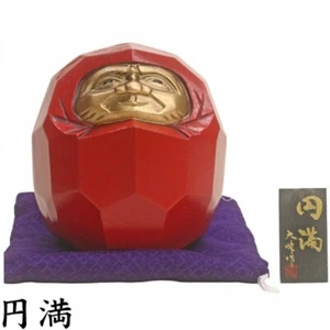 Daruma Darma Figure 'En-man' Peaceful , Good Luck Doll Takaoka Metalware w/Mat - Picture 1 of 6