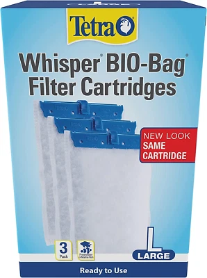 Tetra Whisper Bio-Bag Filter Cartridges Large 3-Pack – Ready-to-Use BLUE