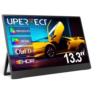 UPERFECT Tragbarer OLED-Monitor für Laptops 13,3 Zoll 1920x1080 USB-C HDMI - Afbeelding 1 van 12