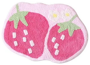 Süßer Badteppich für Badezimmer, rutschfeste Fußmatte in Fruchtform Rosa Erdbeere - Bild 1 von 6