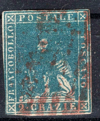 1857 ИТАЛИЯ TOSCANA SAS #13 ЗНАК RAYBAUDI ПОДЛИННЫЙ Б/У VF - Изображение 1 из 2