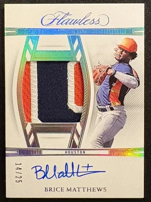 2024 Panini Flawless Brice Matthews Patch Auto RPA Rookie RC /25 Astros  - Image 1 of 4