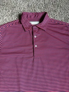 Donald Ross Golf Polo Shirt Large Stripes Minikahda Club Minneapolis Pink - Picture 1 of 7