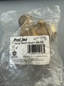 Proline Series Swing Check Valve 1”  Brass 200 Psi 101-505NL - Picture 1 of 5