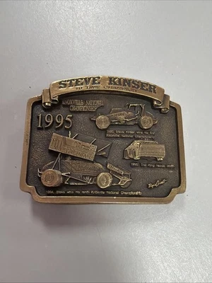 Steve Kinser 1995 10 veces campeón anual Knoxville Nationals hebilla de cinturón #50 Foto 1 de 4