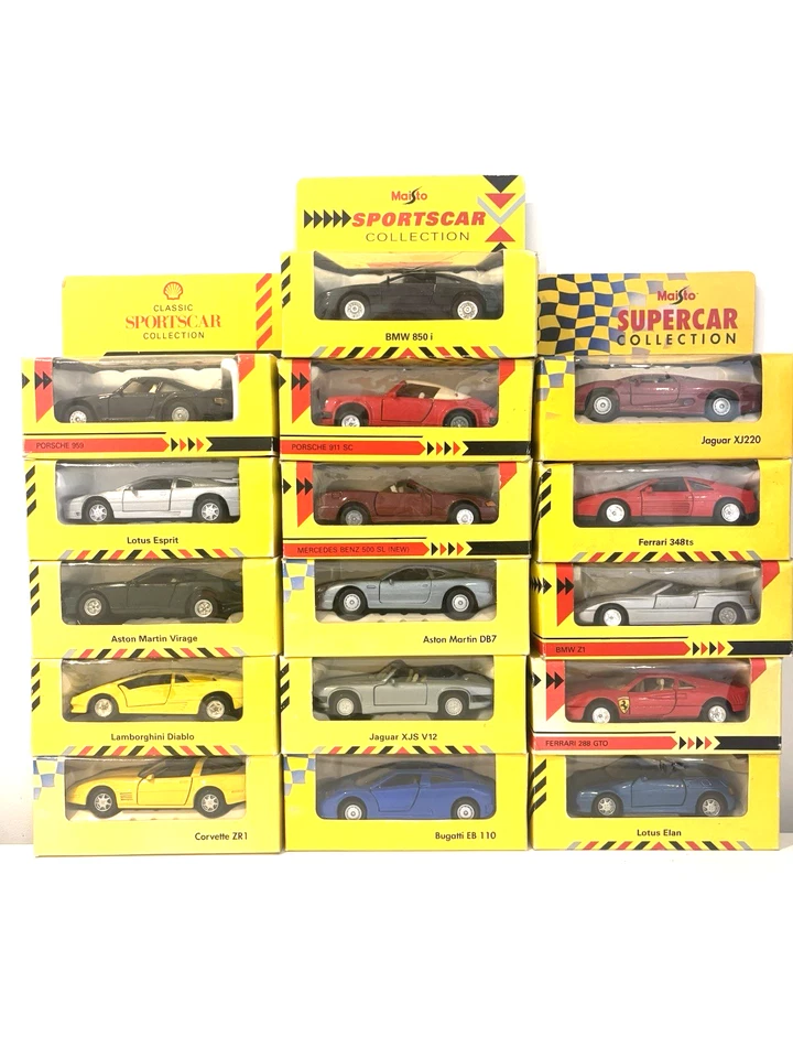 15 x полный комплект классический спортивный автомобиль набор 1.43 оболочка литой 1991 MIB новом B3 - Изображение 1 из 4