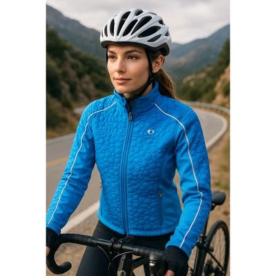 Pearl Izumi P.R.O. Series Cycling Jacket Women's Small Quilted Blue Full Zip - Image 1 of 4