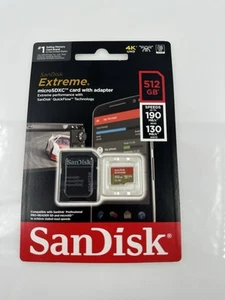 SanDisk Extreme 512 Go Classe 3/UHS-I U3 V30 microSDXC (AR) - Photo 1 sur 6
