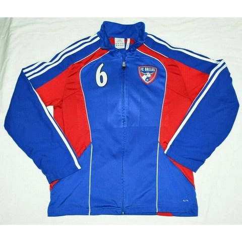 Adidas Climalite Blue FC Dallas Soccer Track Full Zip Jacket Size Small Cover