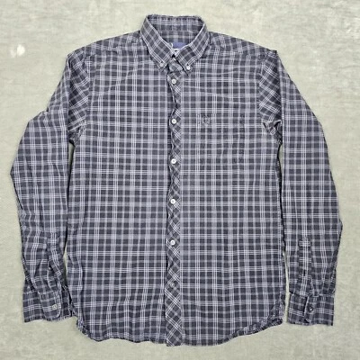Camisa Fred Perry Hombre Pequeña Blanco y Negro Cuadros Preppy Fraternidad Foto 1 de 4