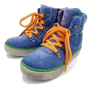 Captn Sharky boys boots leather, blue size 33, new - Picture 1 of 4