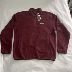 NEU Eddie Bauer klassischer Fleecepullover Druckknopfleiste Pullover Herren Medium weinrot - Bild 1 von 11