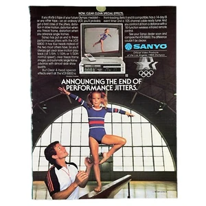 Pubblicità stampa Sanyo VCR 6800 1983 vintage anni 80 8,25x11” Betacord Olimpiadi Ginnasta - Foto 1 di 1