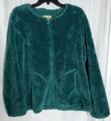 Faded Glory Fleece Sweatshirt  XL 16-18 Cabo Blue  Full Zip Mock Neck W/Pockets - Image 1 of 4