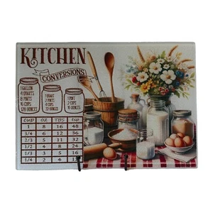 8x11 Tempered Glass Cutting Board~Conversion Chart~Measuring Cup-Kitchen~Gift - Picture 1 of 1