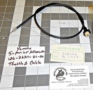 YAMAHA YG1 126-26311 UPPER THROTTLE CABLE NOS 1 QUANTITY VINTAGE FREE SHIPPING - Picture 1 of 1