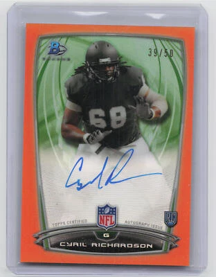 2014 Bowman #54 Cyril Richardson Orange Refractor Auto #/50 - Image 1 of 2