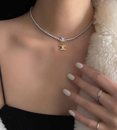 Collana chocker in cristallo da tennis CELINE con confezione completa