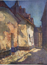 A Street at Etaples in France - Oil Painting Technique - Print 1931