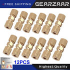 12x Straight Brake Line Compression Fitting Unions For 3/16 OD Tubing NEW