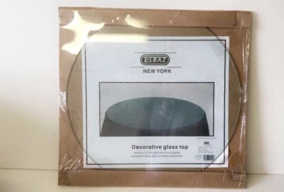 Glass Table 20" (approx.) Round Edge Polished Clear Glass Table Top 1/4" Thick - Image 1 of 3