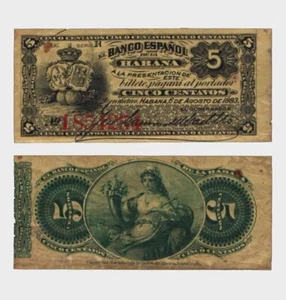 Habana - 1883 - 5 centavos - "F" - #CO612 - Imagen 1 de 4