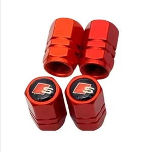 AUDI S-LINE DUST CAPS x4 (RED) - Picture 1 of 1