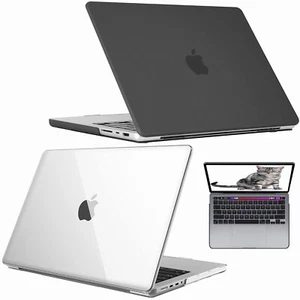 Crystal Clear Plastic Hard Shell for MacBook Air Case 2022 M2 A2681 w/ Touch ID - Picture 1 of 15