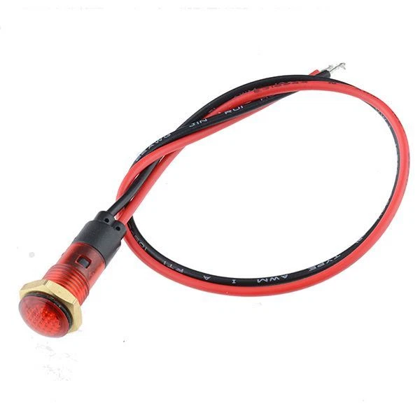 SWITCH ELECTRONICS Red LED Prewired 8mm Panel Indicator 220V