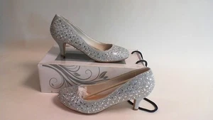 G Westerleigh Wedding/Evening Shoes - Merida - Silver -Size 40 UK 7 #14D42 - Picture 1 of 7