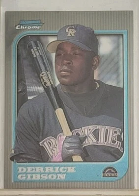 1997 Bowman Chrome #179 Derrick Gibson Colorado Rockies Baseball Card  - Image 1 of 2