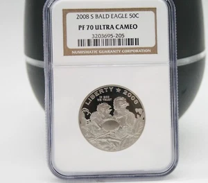 2008-S LIBERTY BALD EAGLE 50C  NGC PF 70 ULTRA CAMEO CHALLENGER HALF DOLLAR - Picture 1 of 9