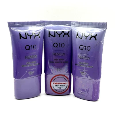 NEW (3-PK) NYX Q10 Renew Skin Elixir 0.68 Oz Makeup Primer SE01 FREE SHIP - Image 1 of 2