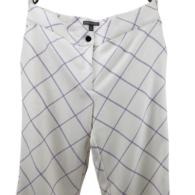 Pantalones para mujer Jessica London talla 18W Petite blanco púrpura rayas parte inferior ancha Foto 1 de 4