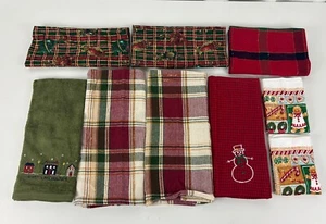 LOTE de toallas de mano de vacaciones de Navidad paños hogar para las fiestas pan de jengibre - Imagen 1 de 4