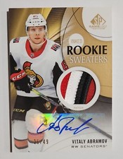 2019-20 Upper Deck SP Game Used - Inked Rookie Sweaters Patch #RS-VA Vitalii...