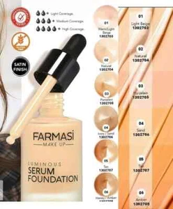 Farmasi Makeup Luminous Serum Foundation 1 fl.oz. Various Shades- Discontinued - Picture 1 of 6