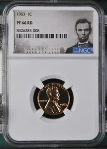 1963 Lincoln Cent 1C NGC PF66 RD - Picture 1 of 2
