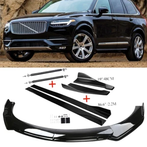 Front Bumper Lip Spoiler Splitter Body Kit+Side Skirt For Volvo XC60 XC40 XC90 - Picture 1 of 17