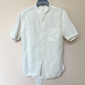 Uniqlo Hemd Herren Lg Kurzarm Knopfleiste Off White Preppy - Bild 1 von 7