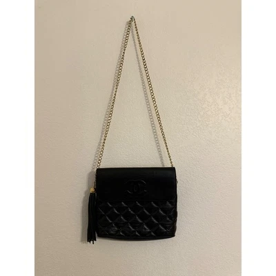 Chanel Black Quilted Leather Flap Tassel Chain Shoulder Bag - Image 1 of 4
